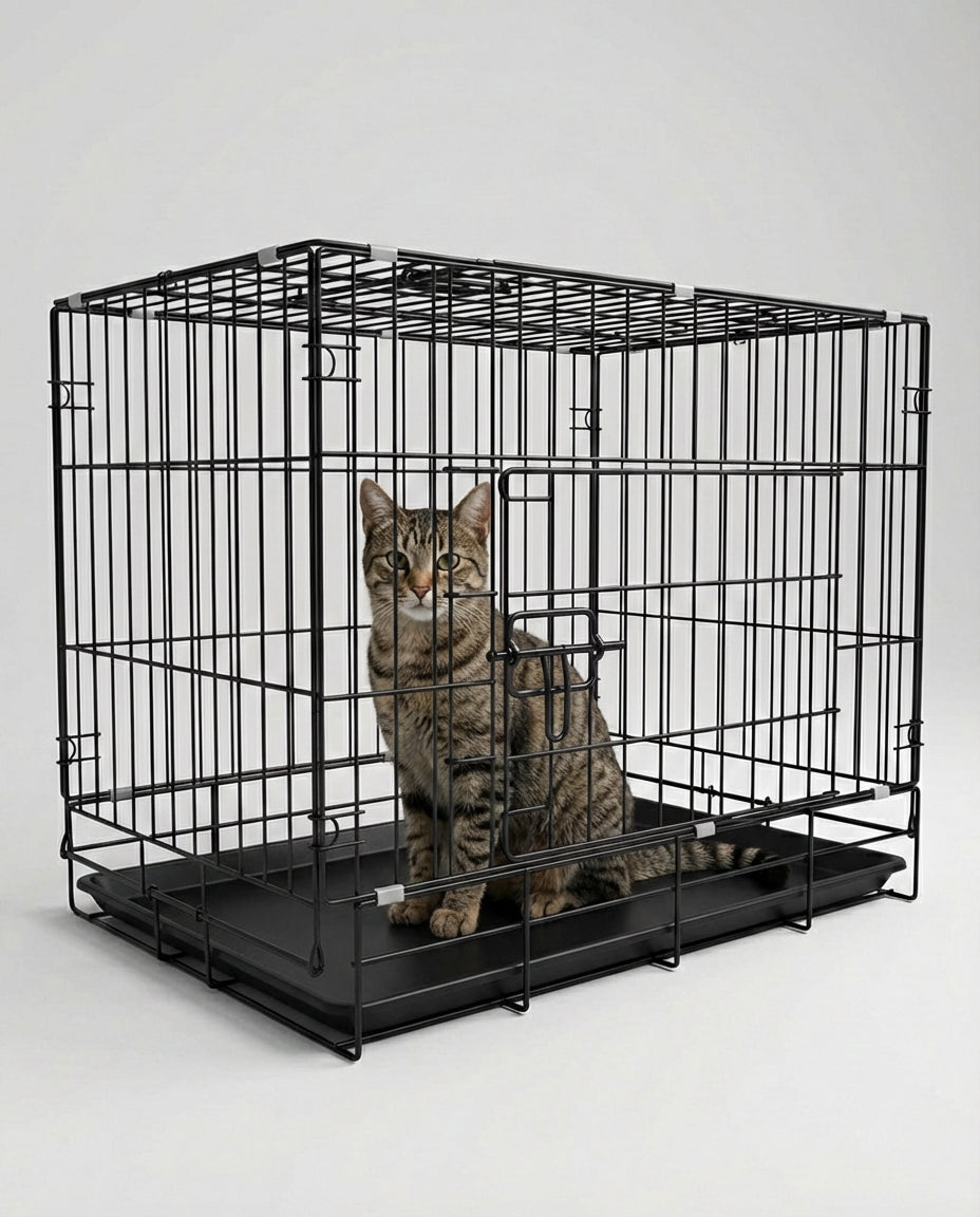 Dog and Cats Crates Double Door Foldable | Indoor Training