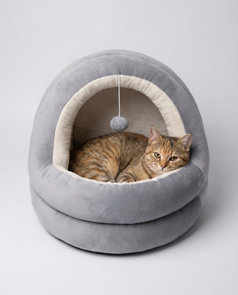 Cat House Beds Enclosed Cave Design | Indoor Use