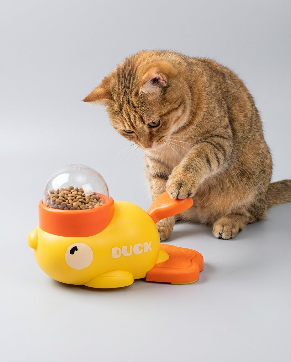 Electric Feeder Interactive Toys for Dogs and Cats Duck Dispenser | Treat Play