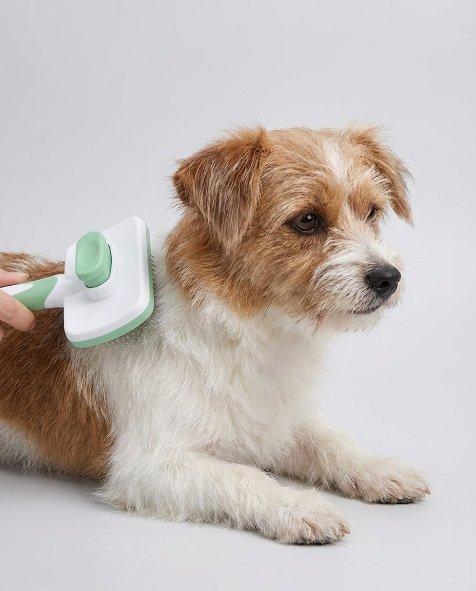 Self Cleaning Pet Hair Slicker Brush for Dogs and Cats | Grooming