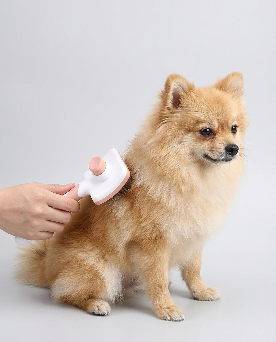 Self Cleaning Pet Hair Slicker Brush for Dogs and Cats | Grooming